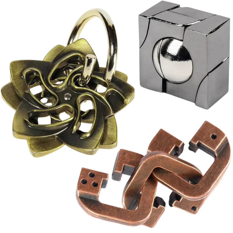 All4U 3 Pcs Metal Puzzles Set