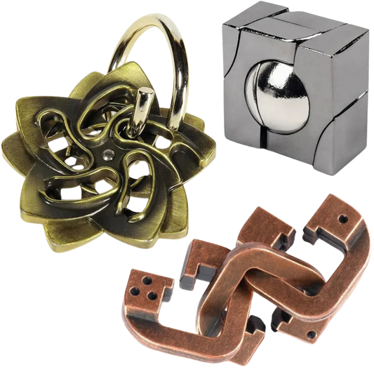 All4U 3 Pcs Metal Puzzles Set